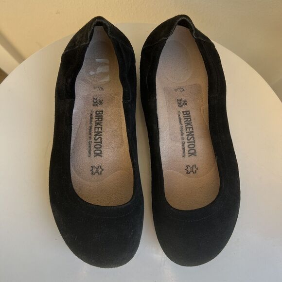 Birkenstock Celina Black Suede Hidden Wedge Ballet Flat Size EU 36 - Picture 3 of 10